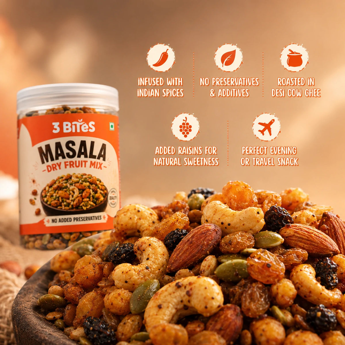 3 Bites - Masala Dryfruit Mix
